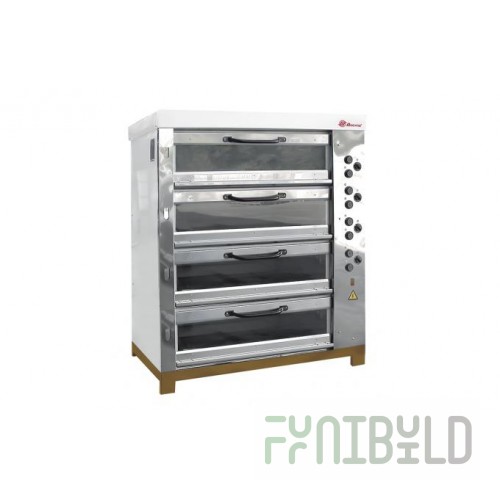 Bakery deck oven HPE-750/4S (stainless steel lining, glass doors)