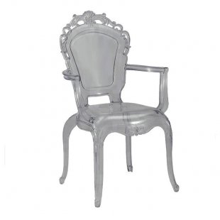 Chair Princess with armrests Smoke, plastic