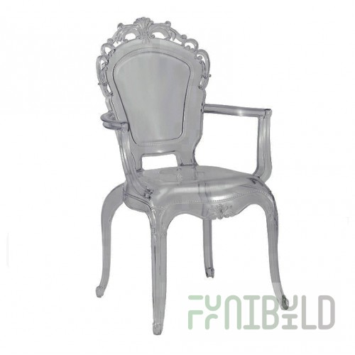 Chair Princess with armrests Smoke, plastic