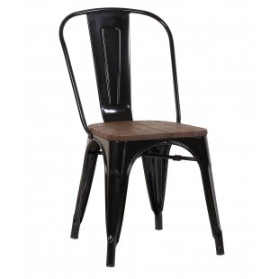 Chair Tolix Wood Black Gloss