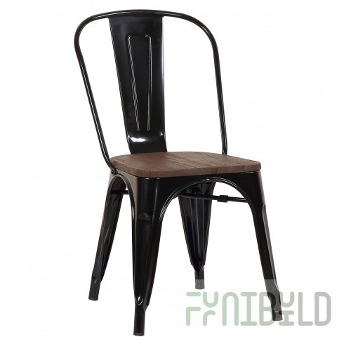 Chair Tolix Wood Black Gloss