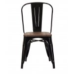 Chair Tolix Wood Black Gloss