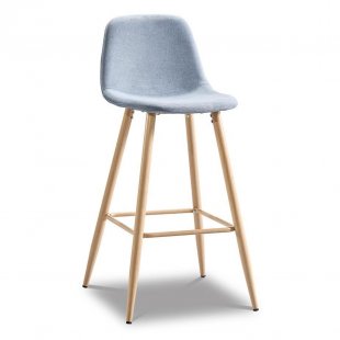 Bar stool Ankara blue/wood