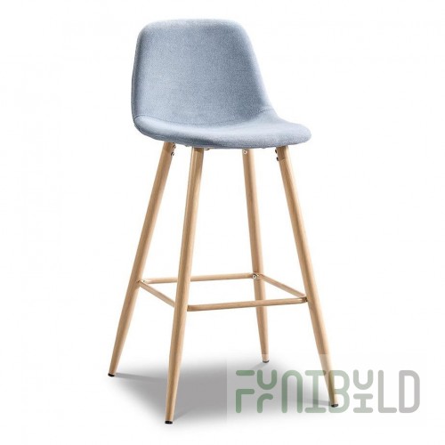 Bar stool Ankara blue/wood