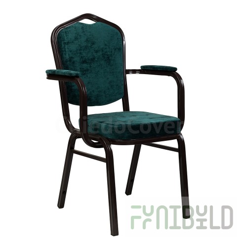 Hit 25mm with armrests, walnut, chenille Palmira