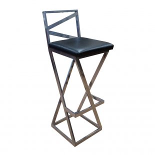Bar stool Loft, chrome frame, black eco-leather