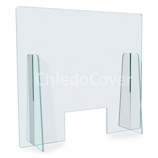 Glass Econom partition, tabletop partition without frame