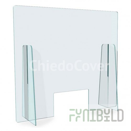 Glass Econom partition, tabletop partition without frame