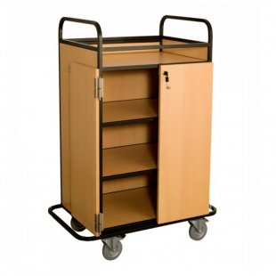 Linen trolley with MDF shelves and lockable doors