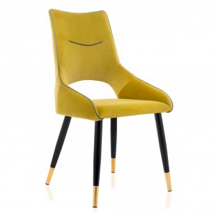 Chair on metal frame Ordal ocher/black