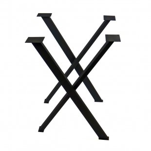 X-shaped table support in Loft style - black