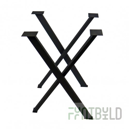 X-shaped table support in Loft style - black