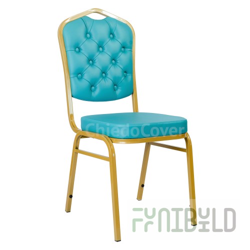 Chair Hit 20mm with carriage coupler, gold, blue leatherette