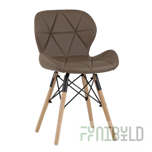 Chair Bon eco-leather, brown