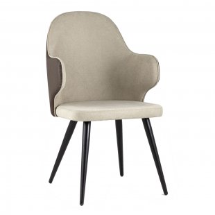 Aldo chair with armrests beige