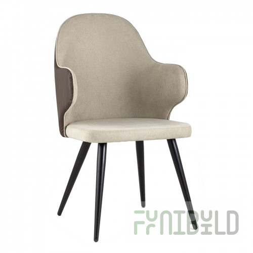 Aldo chair with armrests beige