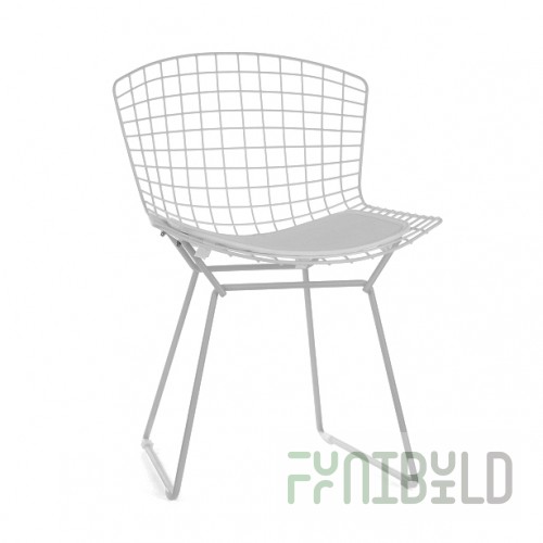 Bertoia Side chair leather white
