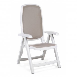 Plastic folding chair Delta, white, tortora