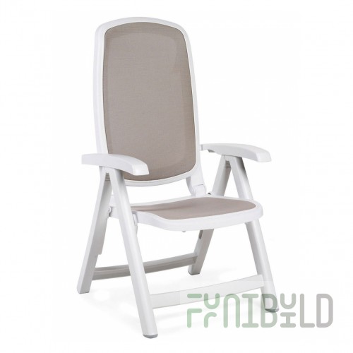 Plastic folding chair Delta, white, tortora