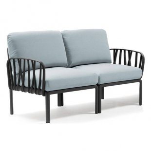 Plastic sofa with cushions Komodo 2, frame color anthracite, upholstery ice