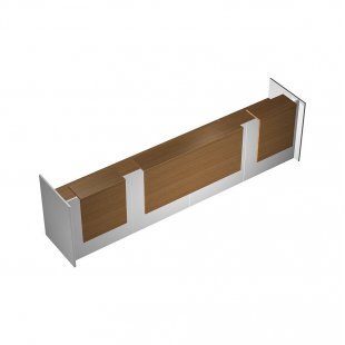 Reception desk Profiquadro straight with 2 cutouts