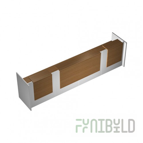 Reception desk Profiquadro straight with 2 cutouts