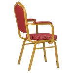 Chair Hit 25mm with rounded armrests, gold, red crown