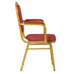 Chair Hit 25mm with rounded armrests, gold, red crown