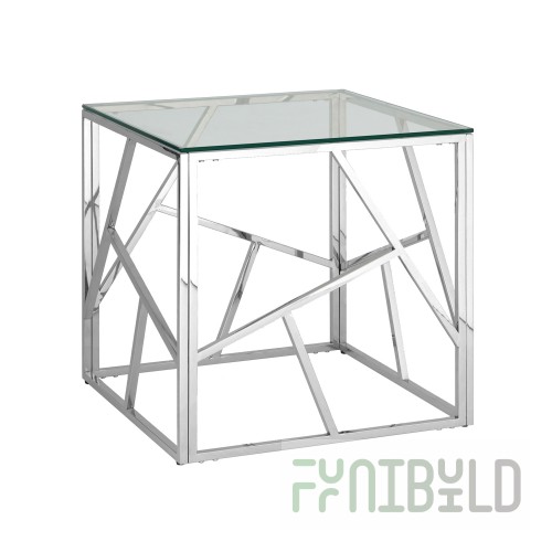 Coffee table Art Deco 55 x 55 silver