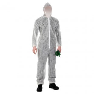 One-piece protective overalls with hood