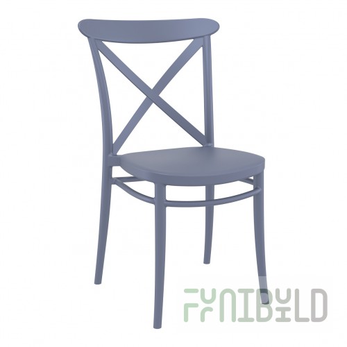 Plastic chair Cross, dark gray