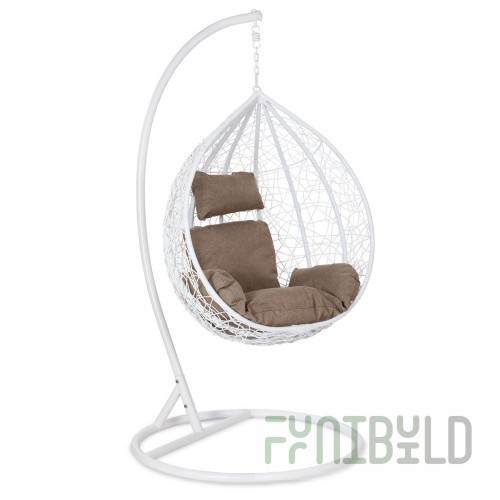 Hanging chair Kubbe, woven from artificial rattan