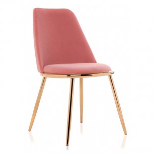 Chair on metal frame Alt coral/gold