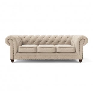 Chesterfield Lux ​​sofa three-seater beige