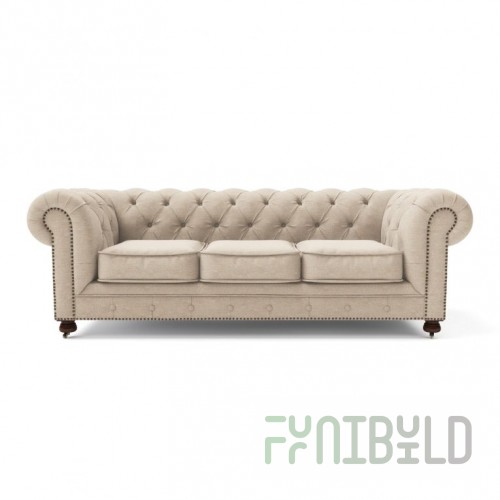 Chesterfield Lux ​​sofa three-seater beige