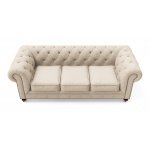 Chesterfield Lux ​​sofa three-seater beige