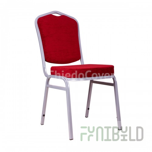 Chair Hit 20mm - silver, chenille red