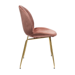Turin chair, powder velvet, gold legs