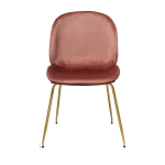 Turin chair, powder velvet, gold legs