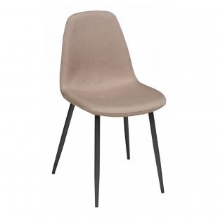 Cassiopea chair, beige-brown velour, black legs