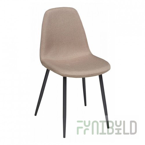 Cassiopea chair, beige-brown velour, black legs