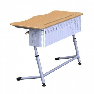 Desk with shelf and perforated screen K2