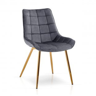 Kair chair, dark grey, gold legs