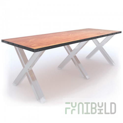 Loft tabletop Strip-Rivet 2400x900
