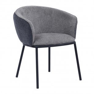 Duke chair light grey/grey with black legs
