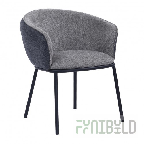 Duke chair light grey/grey with black legs