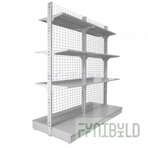 ISLAND SHELF WITH MESH WALL