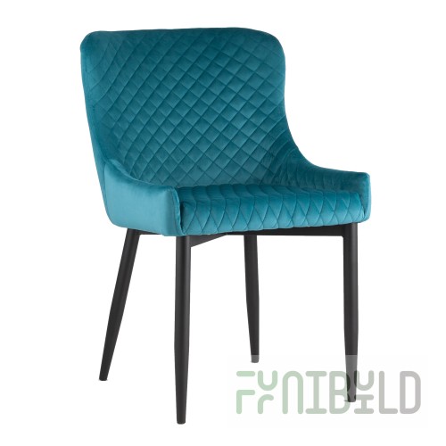Stitch chair, dark turquoise velvet
