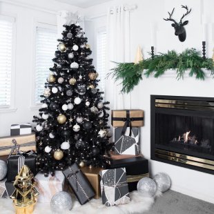 Designer spruce decorated with Black Gold