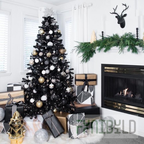 Designer spruce decorated with Black Gold